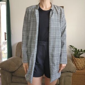 Carolina Belle Longline Plaid Jacket Size Large